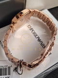 Emporio Armani Women’s Quartz Stainless Steel Brown Crystal Pave Dial 26mm Watch AR11407