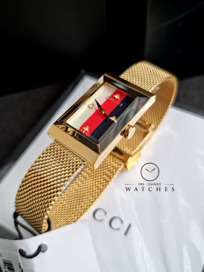 Gucci Women’s Quartz Stainless Steel Swiss Made Multi Color Dial 21mm Watch YA147410 Hover Image