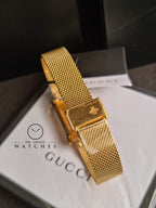Gucci Women’s Quartz Stainless Steel Swiss Made Multi Color Dial 21mm Watch YA147410