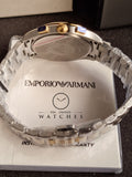 Emporio Armani Men's Stainless Steel Chronograph Dress Watch with Steel or Leather Band