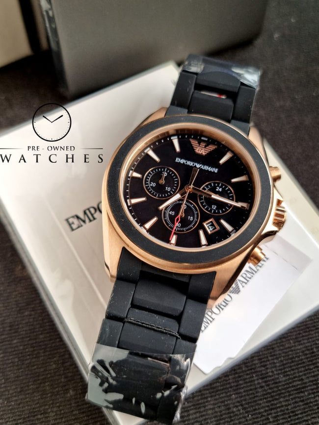 Emporio Armani Sigma Analog Black Dial Men's Watch - AR6066 Hover Image