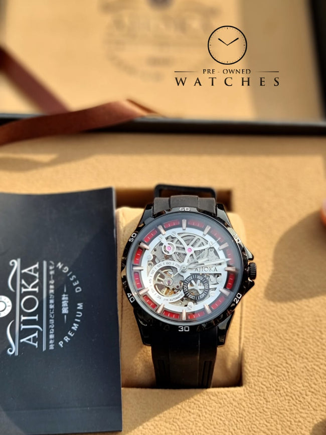 Ajioka Gents Watch Skeleton Dial Automatic Watch Main Image