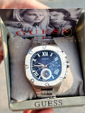 Guess Men’s Quartz Silver Stainless Steel Blue Dial 42mm Watch GW0572G1