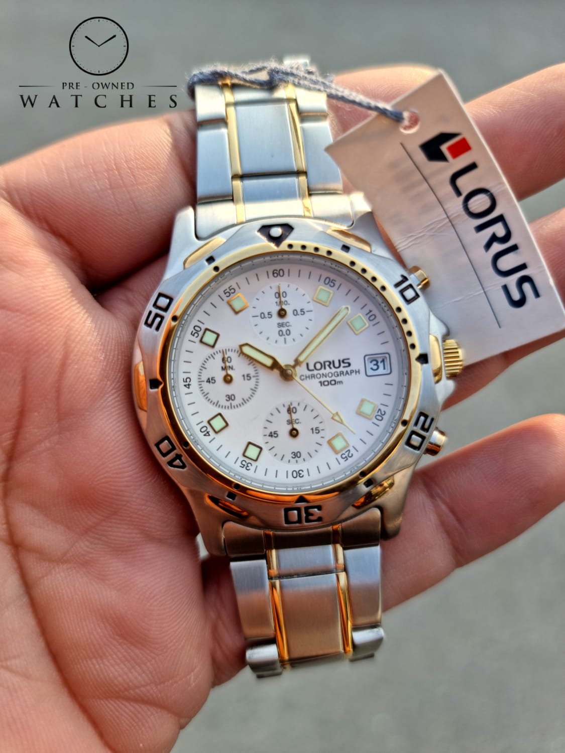 Lorus Two Tone 40mm Dial Size Chronograph Watch