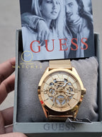 Guess Men’s Quartz Gold Stainless Steel Gold Dial 42mm Watch GW0368G2