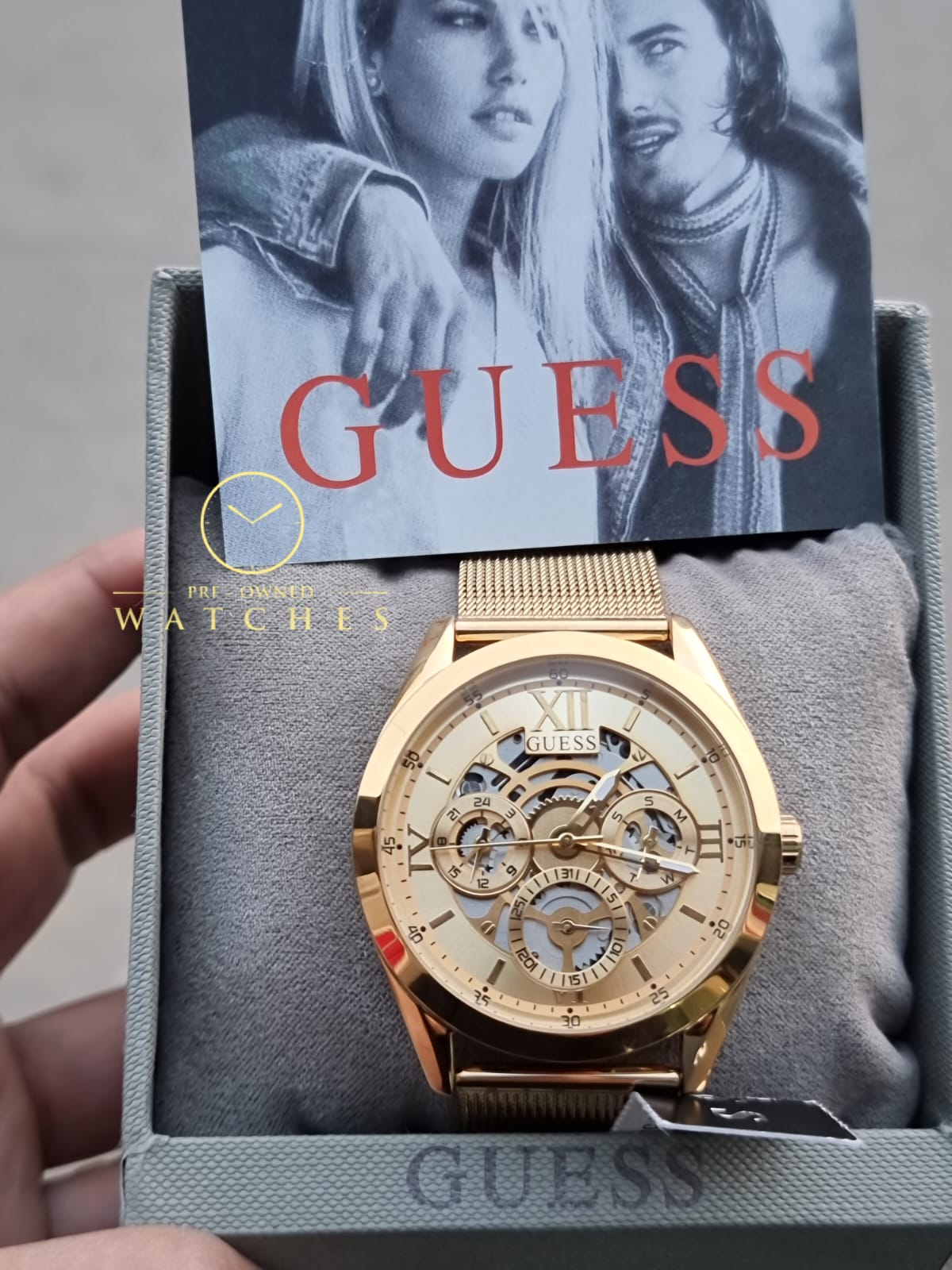 Guess Men’s Quartz Gold Stainless Steel Gold Dial 42mm Watch GW0368G2