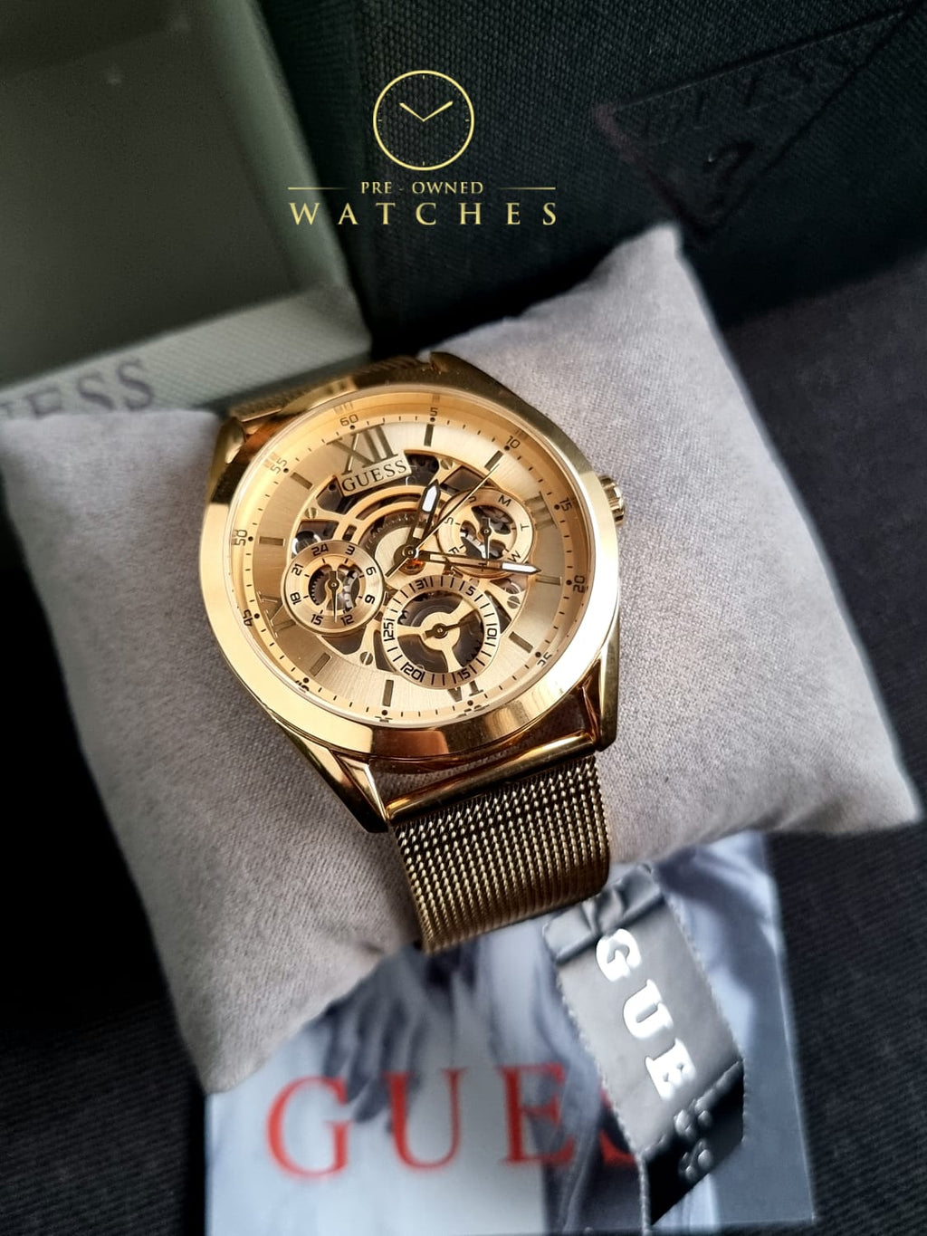Guess Men’s Quartz Gold Stainless Steel Gold Dial 42mm Watch GW0368G2