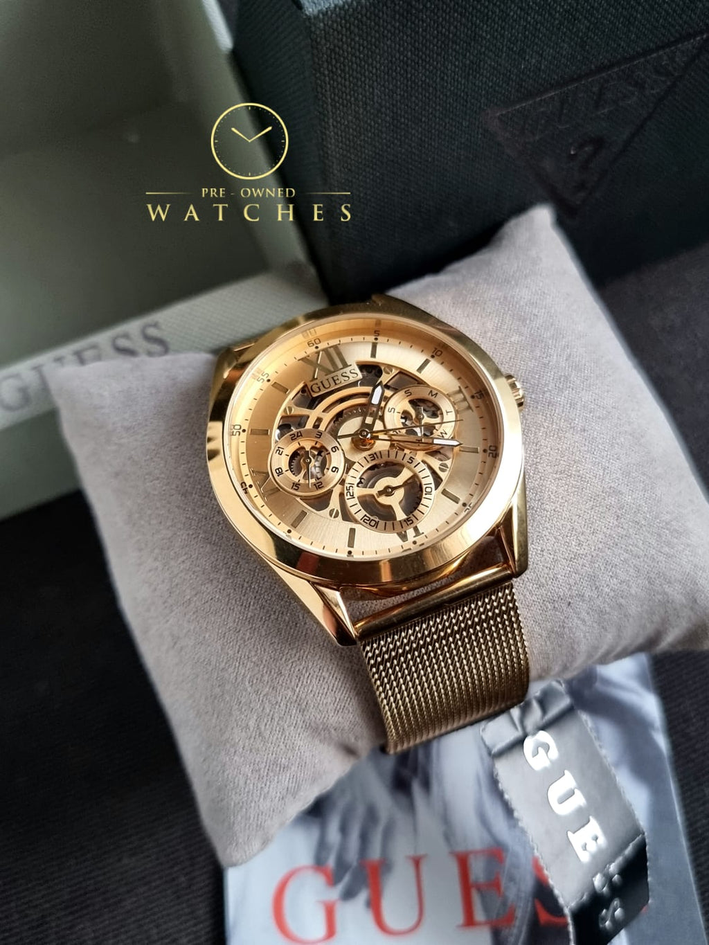 Guess Men’s Quartz Gold Stainless Steel Gold Dial 42mm Watch GW0368G2