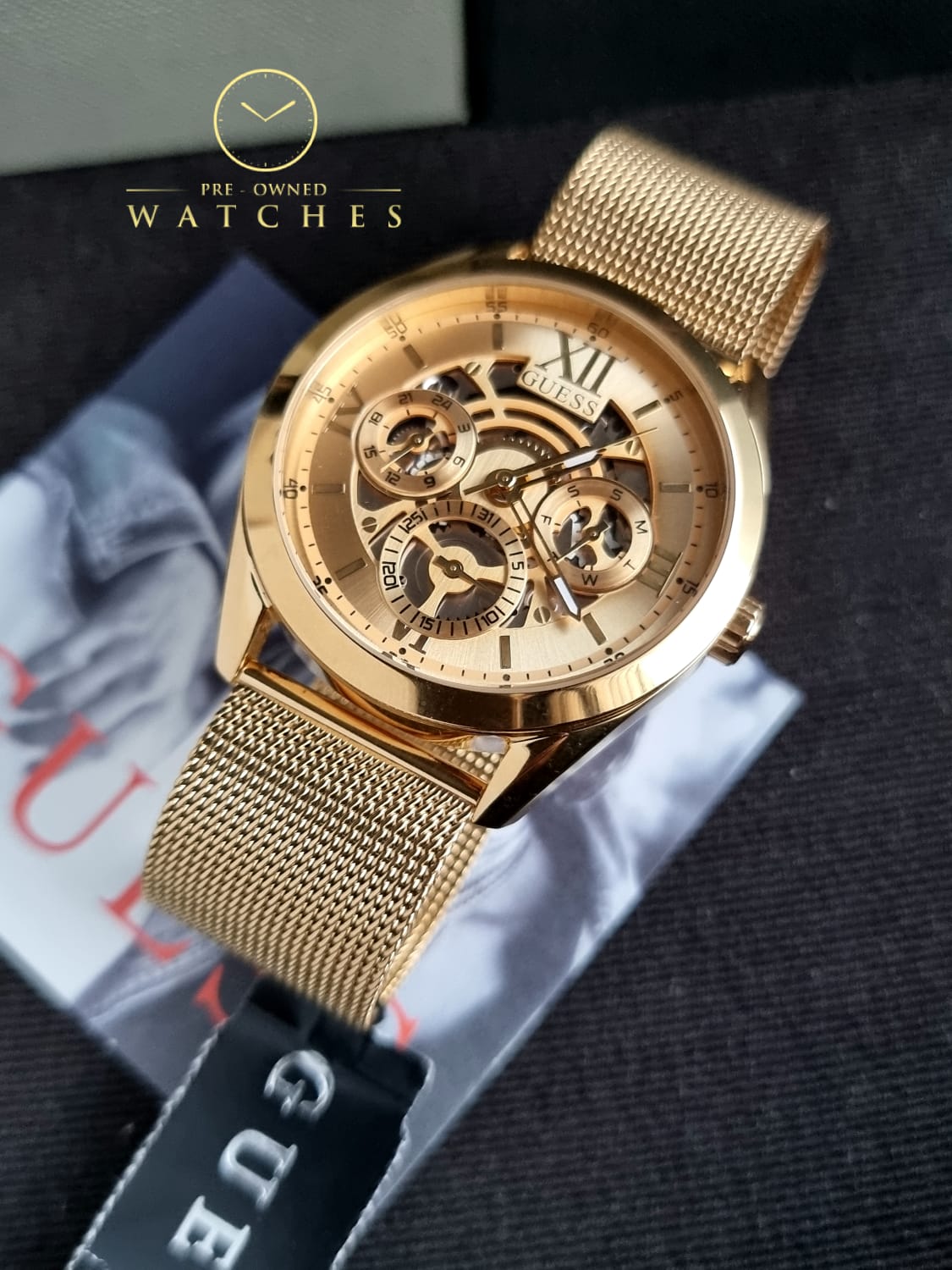 Guess Men’s Quartz Gold Stainless Steel Gold Dial 42mm Watch GW0368G2