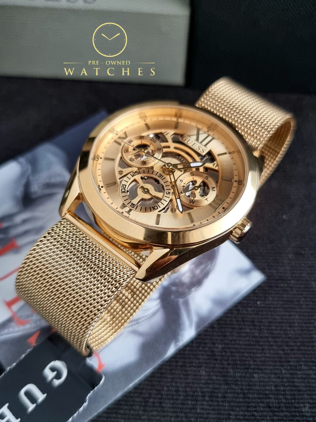 Guess Men’s Quartz Gold Stainless Steel Gold Dial 42mm Watch GW0368G2