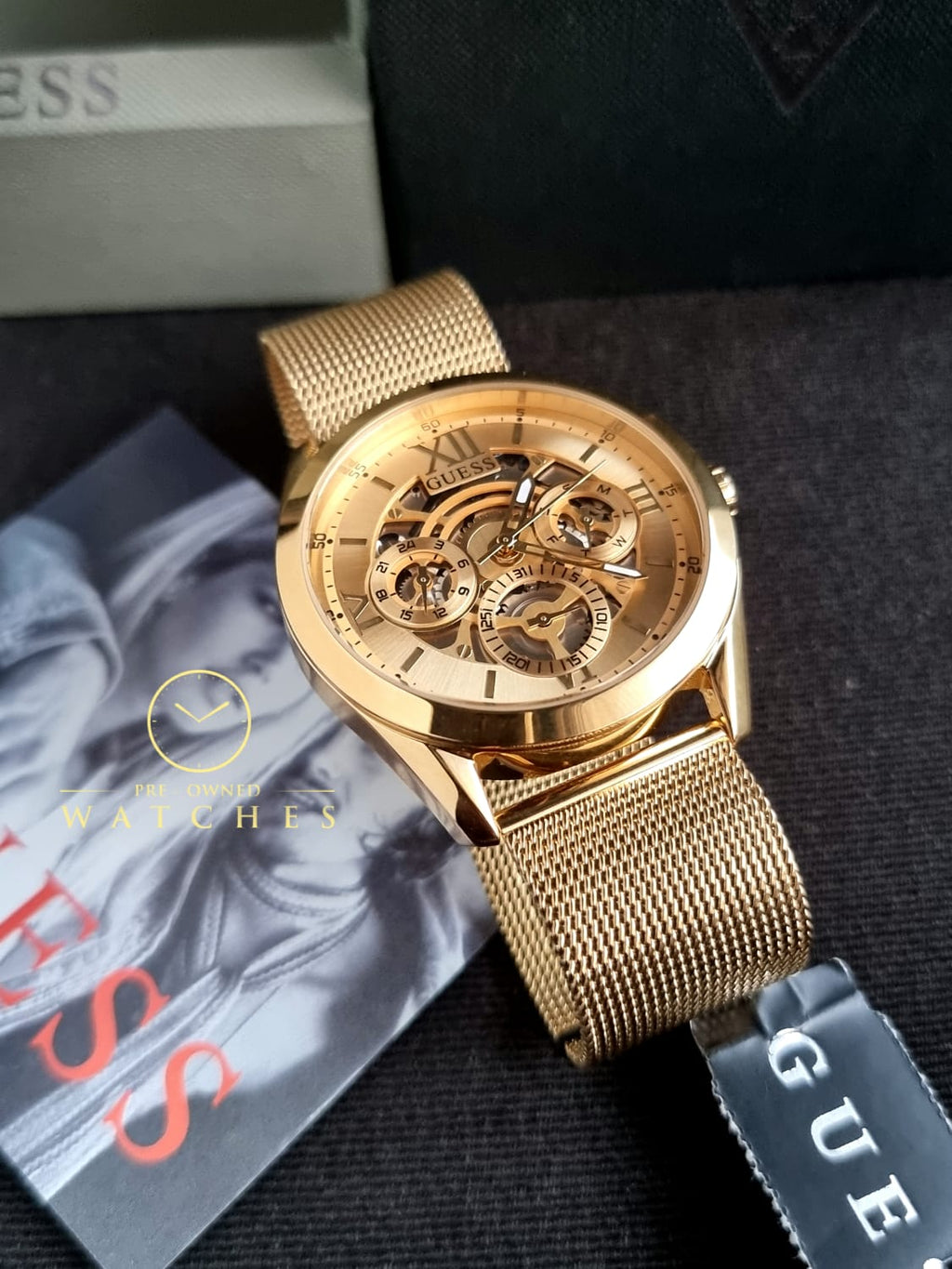 Guess Men’s Quartz Gold Stainless Steel Gold Dial 42mm Watch GW0368G2