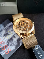 Guess Men’s Quartz Gold Stainless Steel Gold Dial 42mm Watch GW0368G2