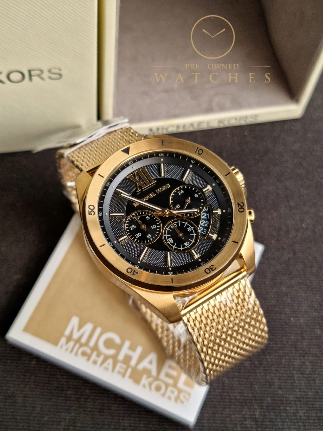 Men\'s Black Watch Dial MICHAEL MK8867 Chronograph KORS Quartz Brecken