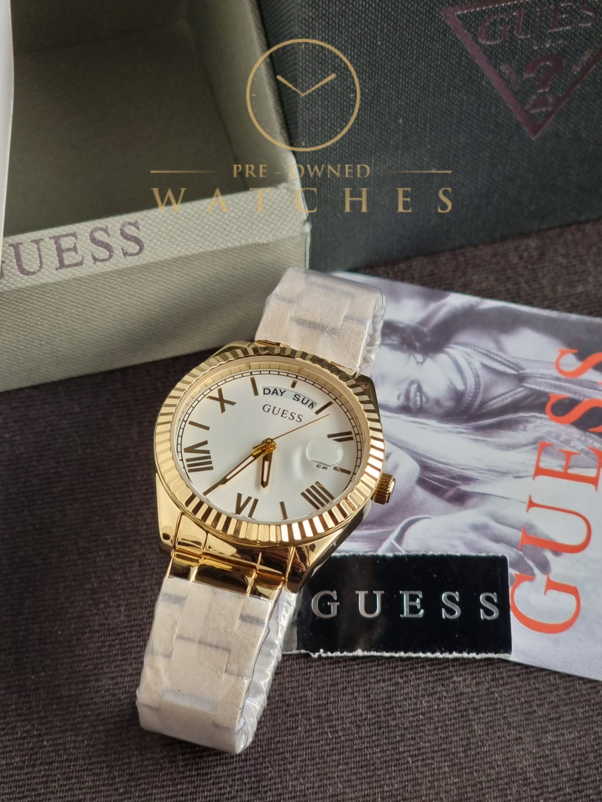 GUESS Analog White Dial Women's Watch-GW0308L2