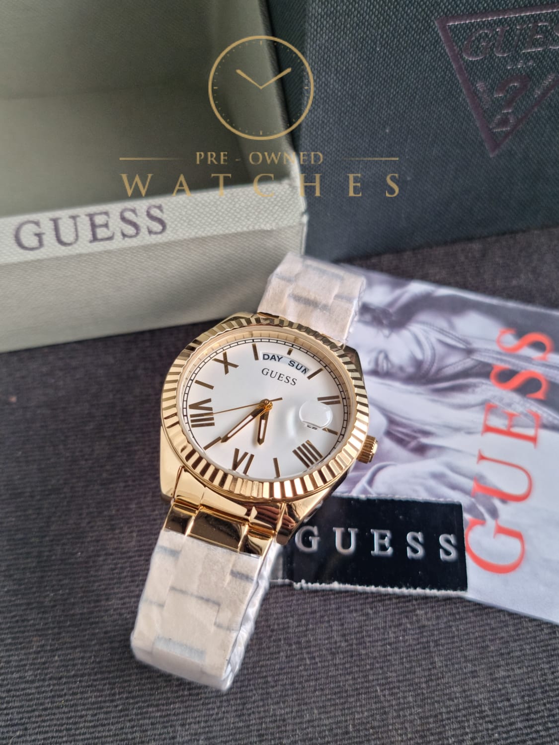 GUESS Analog White Dial Women's Watch-GW0308L2