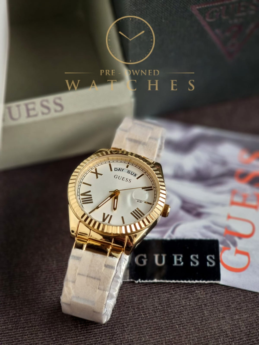 GUESS Analog White Dial Women's Watch-GW0308L2