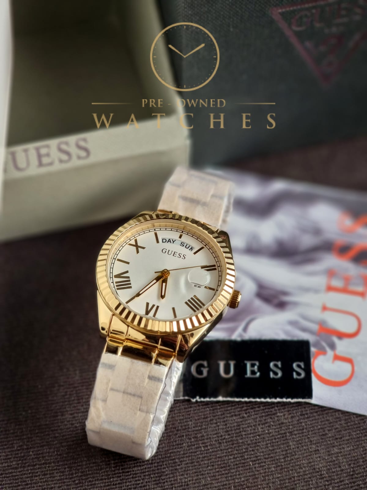 GUESS Analog White Dial Women's Watch-GW0308L2