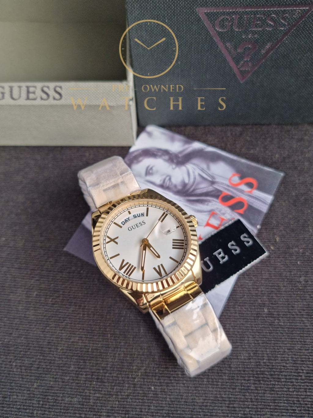 GUESS Analog White Dial Women's Watch-GW0308L2