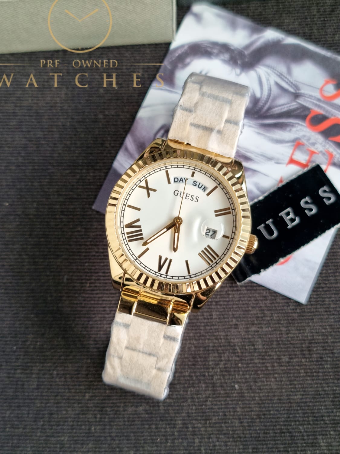 GUESS Analog White Dial Women's Watch-GW0308L2