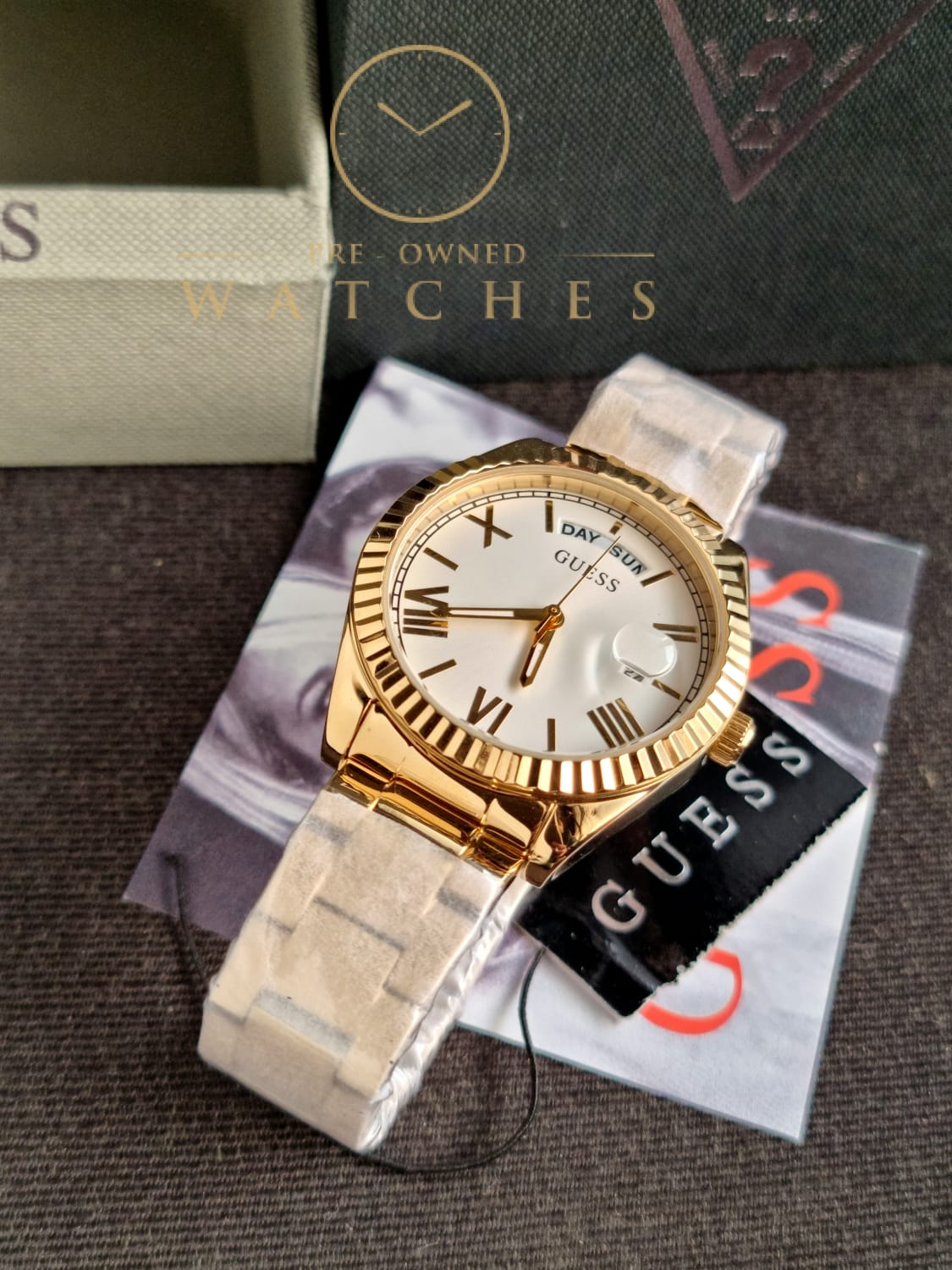 GUESS Analog White Dial Women's Watch-GW0308L2