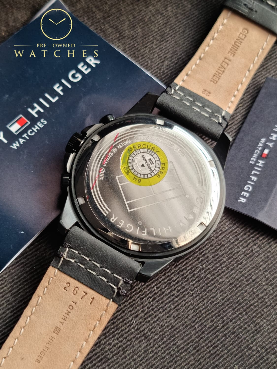 Tommy Hilfiger Men’s Quartz Leather Strap Black Dial 46mm Watch 1791893