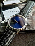 Movado Men’s Swiss Made Quartz Black Leather Strap Blue Dial 39mm Watch 2100009