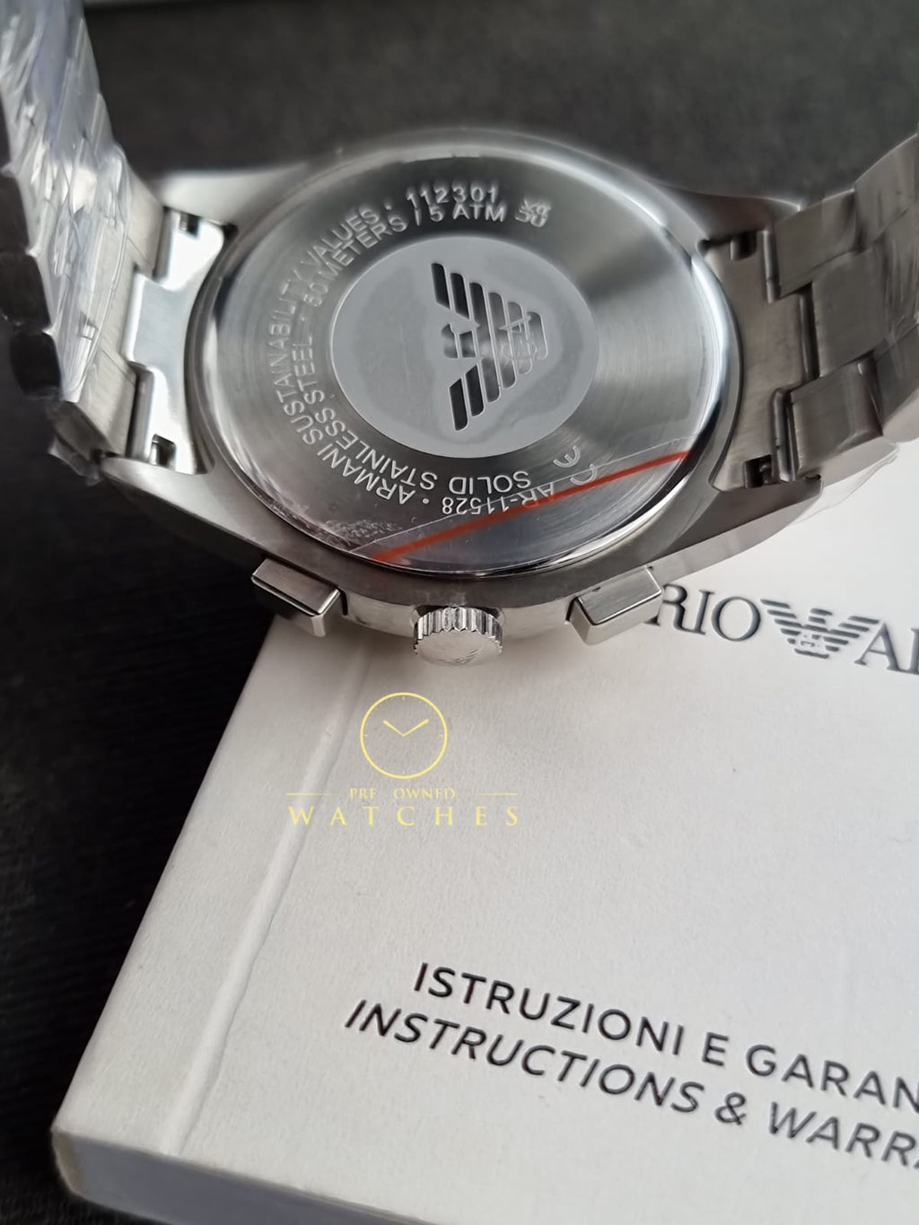 Emporio Armani Men's Stainless Steel Chronograph Dress Watch with Steel or Leather Band