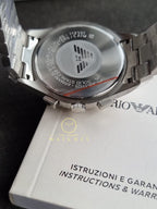 Emporio Armani Men's Stainless Steel Chronograph Dress Watch with Steel or Leather Band