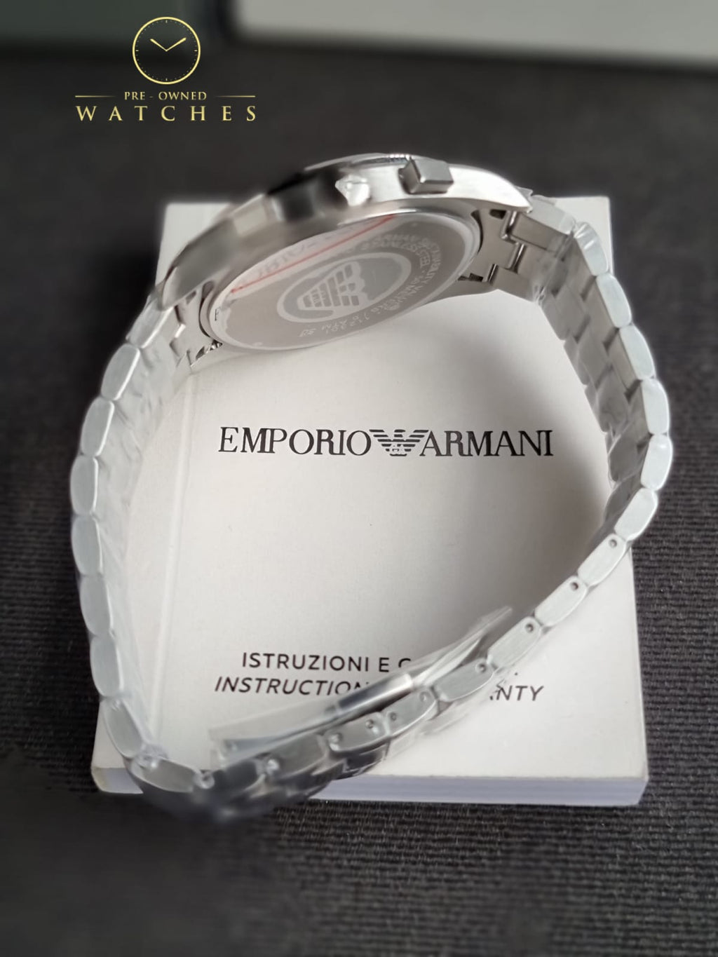 Emporio Armani Men's Stainless Steel Chronograph Dress Watch with Steel or Leather Band