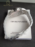 Emporio Armani Men's Stainless Steel Chronograph Dress Watch with Steel or Leather Band