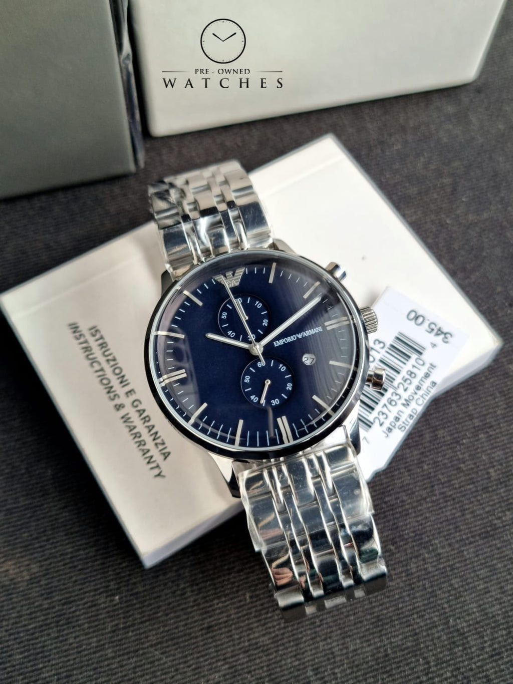 Emporio Armani Men’s Chronograph Stainless Steel 43mm Watch AR80013