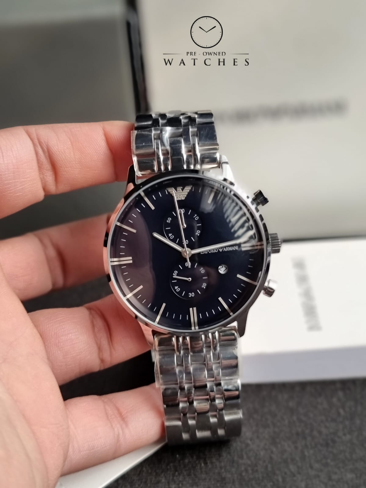 Emporio Armani Men’s Chronograph Stainless Steel 43mm Watch AR80013