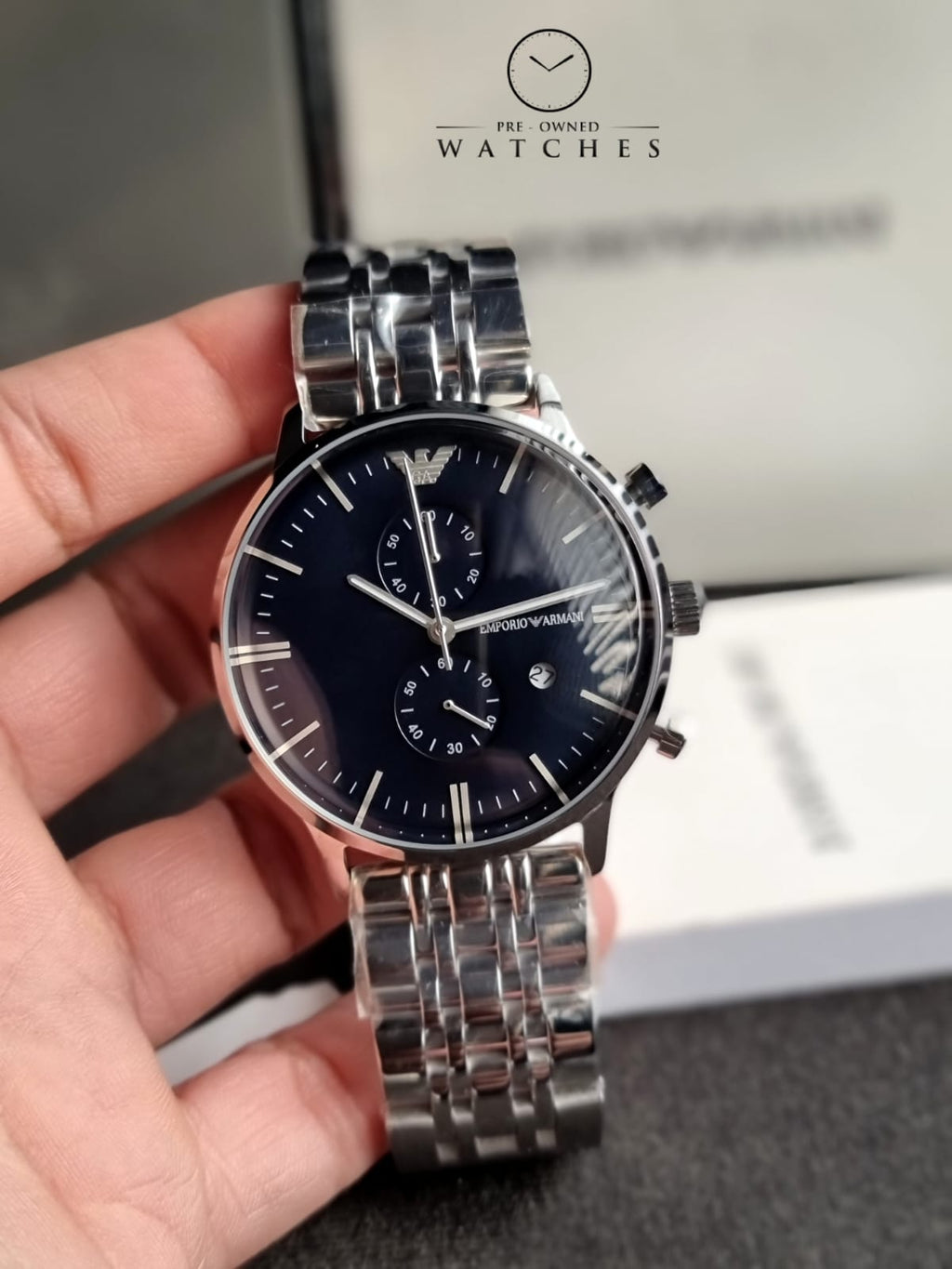 Emporio Armani Men’s Chronograph Stainless Steel 43mm Watch AR80013