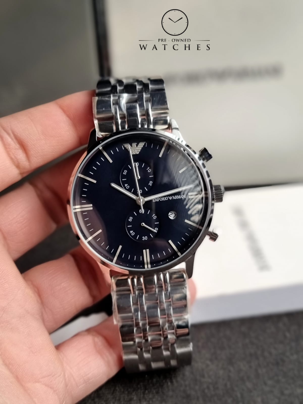Emporio Armani Men’s Chronograph Stainless Steel 43mm Watch AR80013
