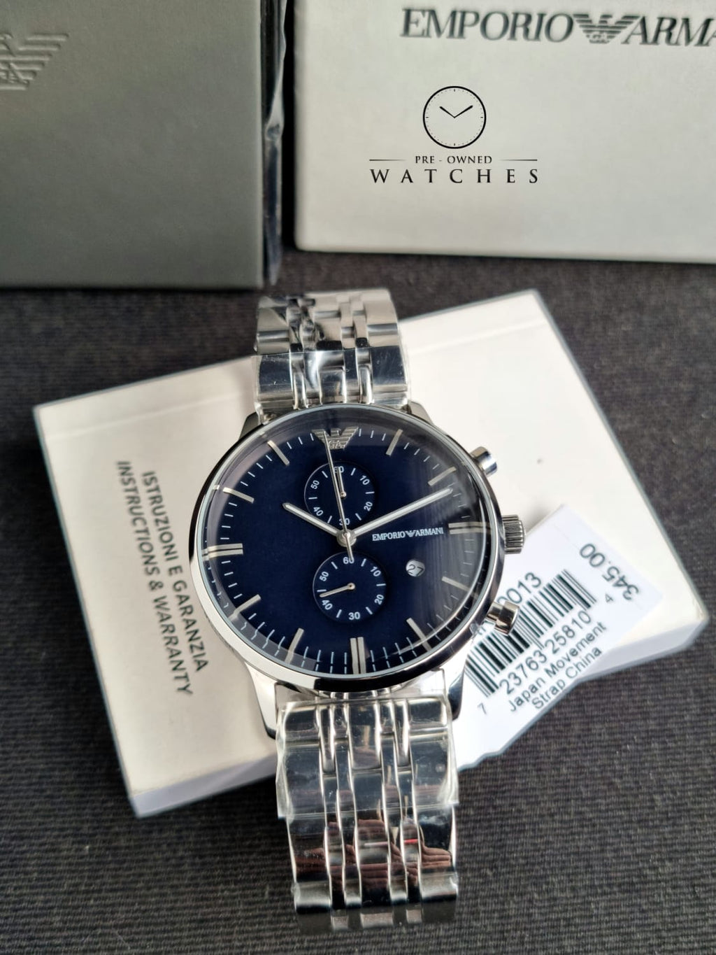Emporio Armani Men’s Chronograph Stainless Steel 43mm Watch AR80013