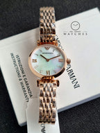 Emporio Armani Women’s Stainless Steel Mother of Pearl Dial 28mm Watch AR11316