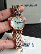 Emporio Armani Women’s Stainless Steel Mother of Pearl Dial 28mm Watch AR11316