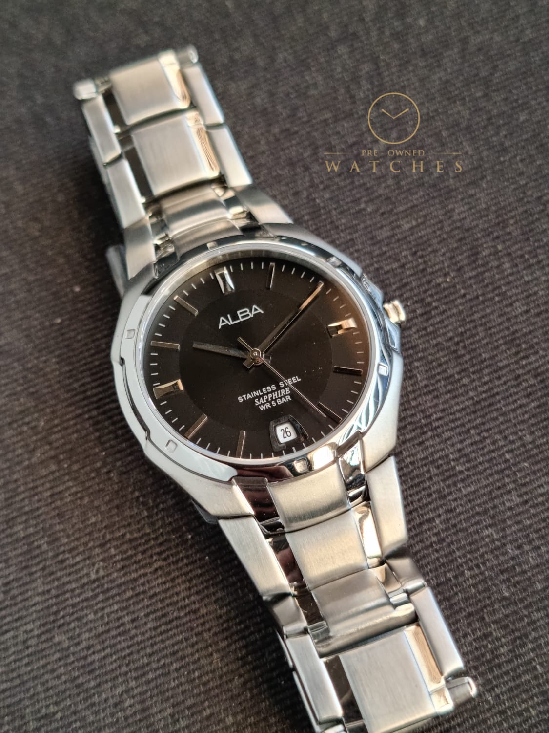 Alba Sub Brand Of Seiko Gents Watch Black Dial Date function Quartz Watch