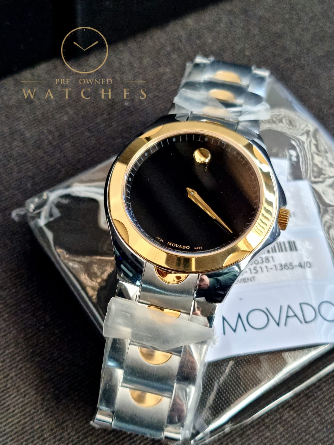 Movado Men’s Swiss Made Quartz Stainless Steel Black Dial 40mm Watch 0606381