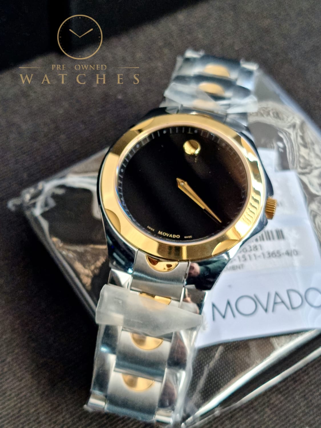 Movado Men’s Swiss Made Quartz Stainless Steel Black Dial 40mm Watch 0606381