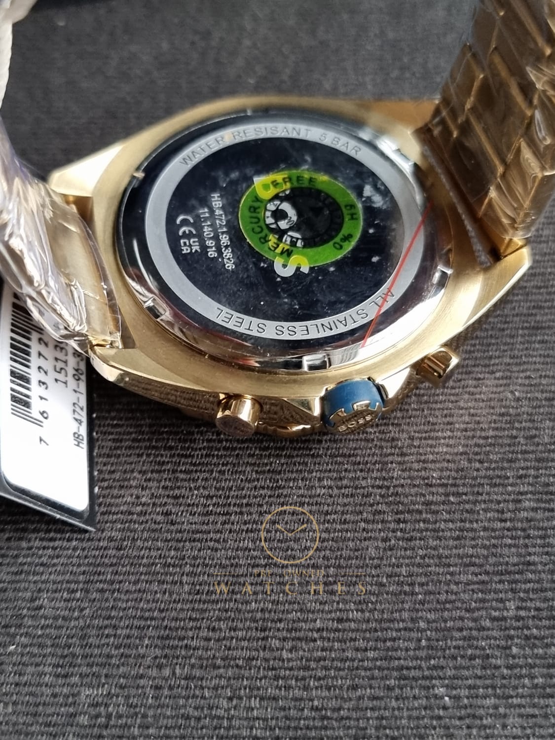 Hugo Boss Men’s Quartz Gold Stainless Steel Blue Dial 44mm Watch 1513973