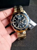 Hugo Boss Men’s Quartz Gold Stainless Steel Blue Dial 44mm Watch 1513973