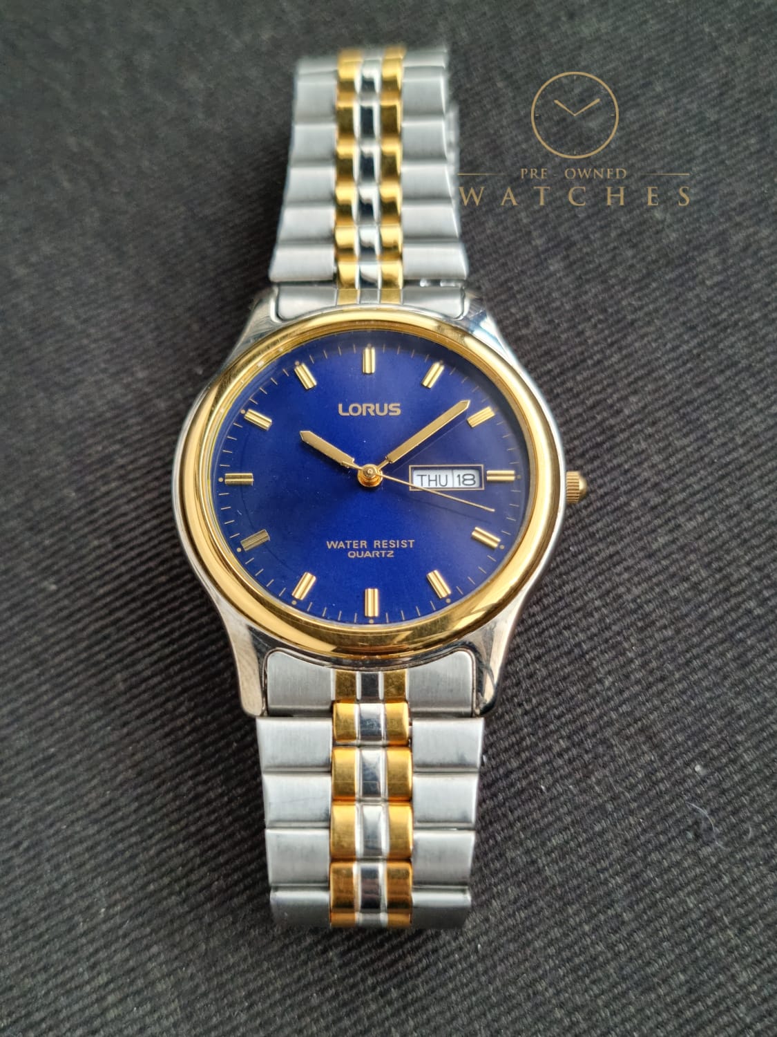 Lorus Sub Brand Of Seiko Two TOne Gents Watch Blue dial