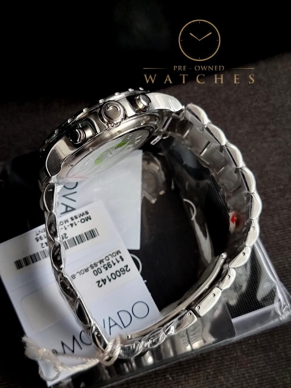 Movado Men’s Quartz Swiss Made Stainless Steel Black Dial 42mm Watch 2600142