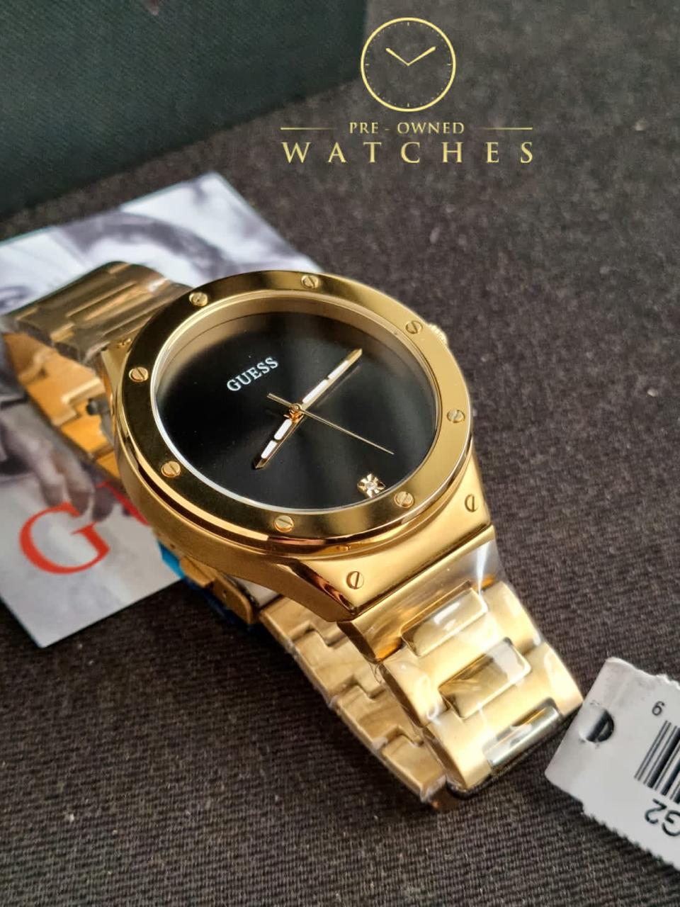 Guess Men’s Quartz Gold Stainless Steel Black Dial 44mm Watch GW0427G2
