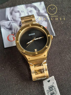 Guess Men’s Quartz Gold Stainless Steel Black Dial 44mm Watch GW0427G2