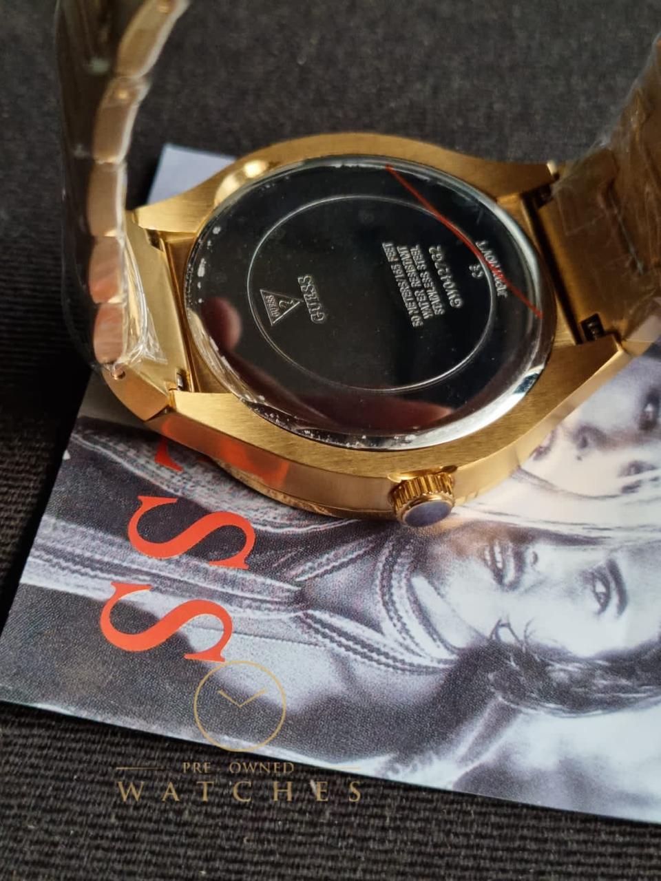 Guess Men’s Quartz Gold Stainless Steel Black Dial 44mm Watch GW0427G2