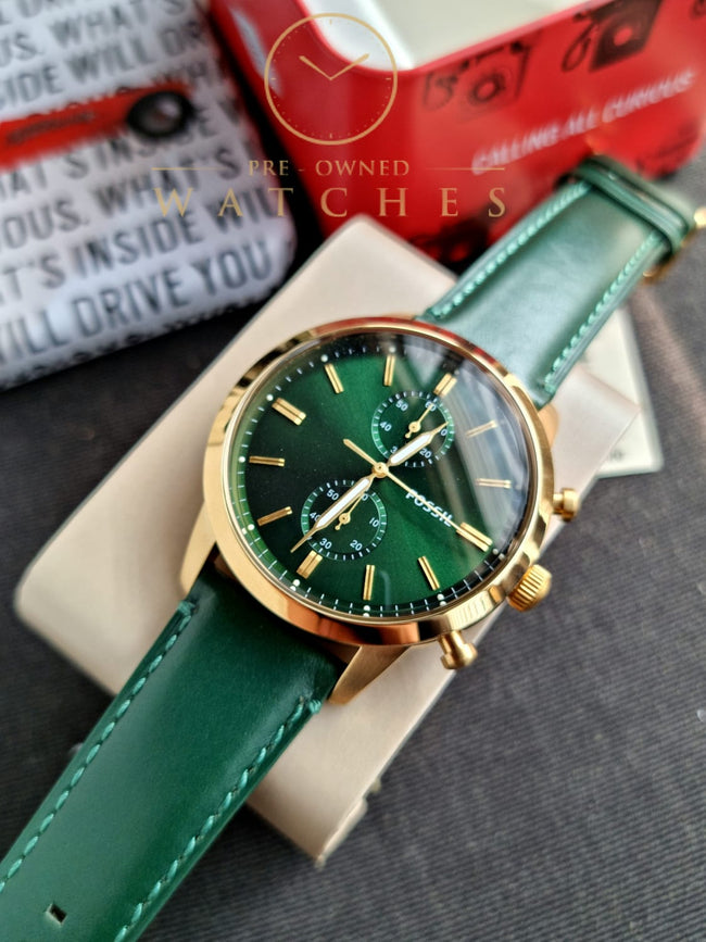 FOSSIL Townsman Chronograph Quartz Green Dial Men's Watch FS5599 Main Image