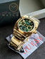 Guess Men’s Quartz Gold Stainless Steel Green Dial 43mm Watch GW0624G2
