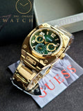 Guess Men’s Quartz Gold Stainless Steel Green Dial 43mm Watch GW0624G2